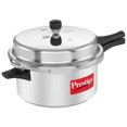 thumbnail image 1 of Prestige Popular Plus Virgin Aluminium Pressure Cooker, 7.5L, Silver, 1 of 5