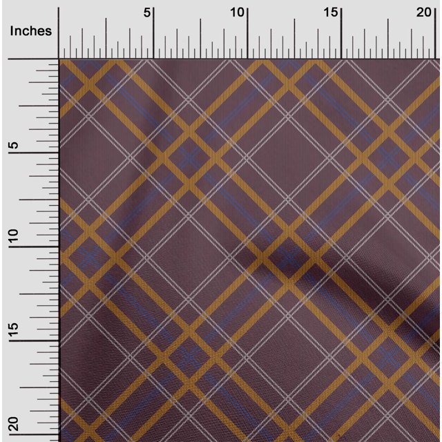 oneOone Polyester Lycra Fabric Tartan Check Print Fabric By The Yard 56 Inch Wide