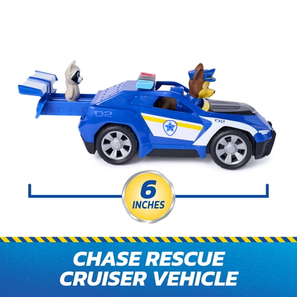 PAW Patrol: Search & Rescue, Chase Rescue Cruiser Vehicle with 2 Figures, Police Car Toy with Pull-Back Action, Kids Toys for Boys & Girls Ages 3+