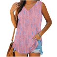 thumbnail image 2 of Birdeem Womens Print Tank Tops V-Neck Basic Casual Flowy Summer Sleeveless T-Shirt, 2 of 12