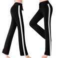 thumbnail image 2 of Dealovy Yoga Pants for Women Color Block High Waisted Drawstring Wide Leg Pull on Baggy Workout Leggings, 2 of 7