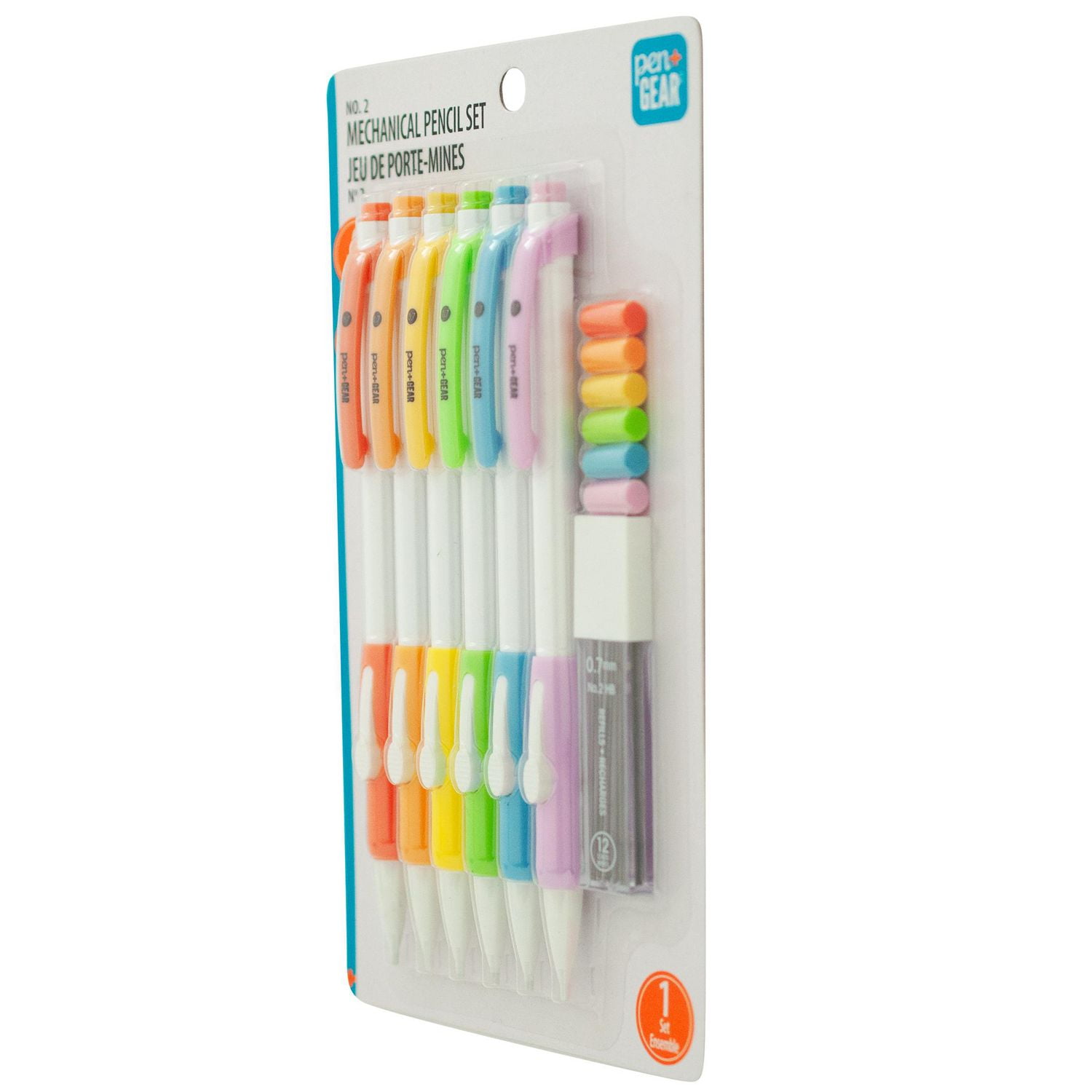 Crayons mécaniques rechargeables Pen+Gear #2 avec recharges de mine, 0,7 mm, lot de 6