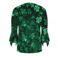 thumbnail image 4 of QATAINLAV T-Shirts de la Saint-Patrick pour Femmes 2025 Mode T-Shirts Graphiques Trèfle Blouse Décontractée Manches 3/4 Évasées Col en V T-Shirts Hauts de Vacances Vente Éclair Vert TTG, 4 of 6