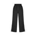 thumbnail image 4 of FAIWAD Women's Wide Leg Pants High Elastic Waisted Button Business Work Trousers Long Straight Pants, 4 of 6