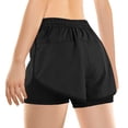 thumbnail image 3 of Plebaso Women's 2 in 1 Running Shorts Elastic Waist Drawstring Athletic Shorts Lightweight Workout Shorts, 3 of 6