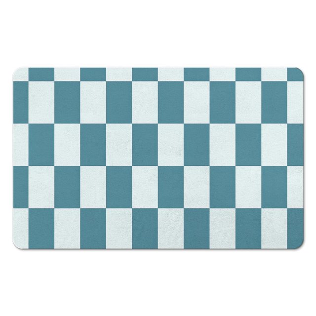20x32in Checkered Bathroom Rug Runner: Long, Non-Slip, Water Absorbent, Large Bath Mat, Soft Microfiber, Machine Washable, Perfect for Bathroom, Bathtub, Hallway Luxury