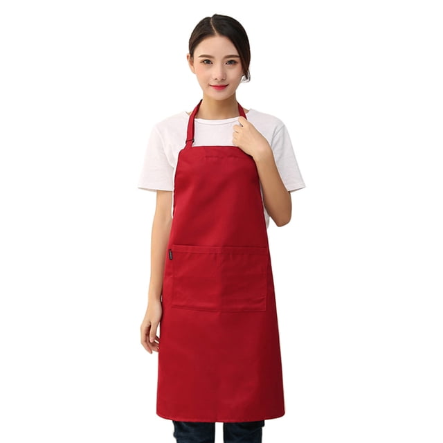 Oleegame 1PC Pretty Apron Women Restaurant Home Kitchen BBQ Working Cooking Apron Red