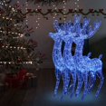 thumbnail image 1 of vidaXL XXL Acrylic Christmas Reindeers 250 LED 3 pcs 180 cm Blue, 1 of 5
