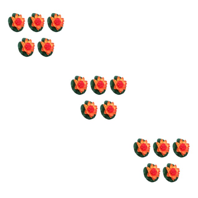 Wweixi 5pcs/set Artificial Lotus Realistic Appearance Easy To Clean Long-lasting sunset red 3Set