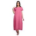thumbnail image 1 of Moomaya Robe de Nuit d'Allaitement en Coton pour Femmes, Unie, à Col Rond, 1 of 6