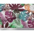 thumbnail image 3 of Soimoi Purple Rayon Fabric Tropical Leaves Printed Fabric 1 Yard 56 Inch Wide, 3 of 5