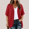 thumbnail image 2 of Plebaso Womens Plus Size Cardigan Short Sleeve Summer Cardigans Open Front Casual Blouses with Pockets, 2 of 7