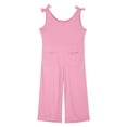 thumbnail image 4 of MIASHUI Combinaisons pour Fille Été Sans Manches Salopettes Enfants Col Rond Pantalons Longs Barboteuses, Rose, 5-6 Ans, 4 of 5