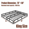 thumbnail image 2 of COMASACH 9" Standing Metal Smart Box Spring Mattress Foundation, King size, 2 of 7