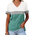 thumbnail image 1 of T-shirt à Manches Courtes pour Femmes, Mode Décontractée, Imprimé Galaxie Astral, Col en V, 1 of 9