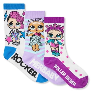 LOL Girls 3pk Crew Sock