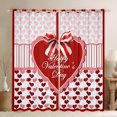 thumbnail image 1 of Happy Valentine's Day Window Drapes Block 30%-50% Light,Red Love Pattern Kitchen Window Treatments 42Wx63L Inches,Abstract Art Geometry Decor Window Curtains, 1 of 6