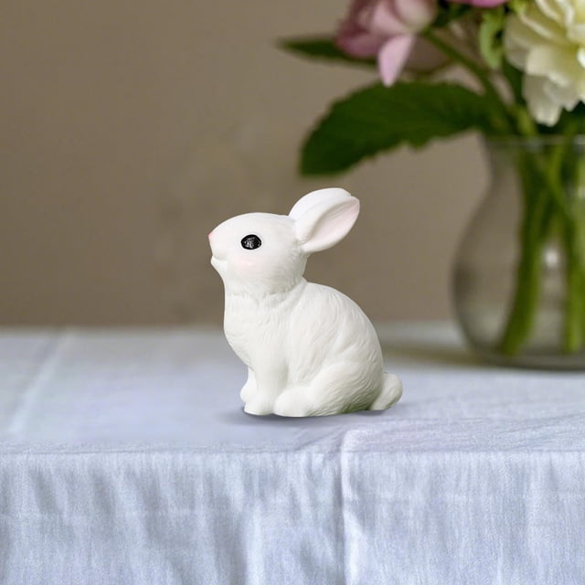 Micro Ornements Animaux Mignons Lapin Réaliste Micro Lapin Jardinage Accessoires en Résine