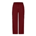 thumbnail image 3 of Children's Solid Color Stretch-Belt Work Pants with Pockets, Medium Size Casual Baggy Pants, Adult Version, 3 of 6