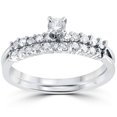 thumbnail image 1 of 5/8ct Diamond Ring Set 14K White Gold, 1 of 3