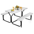 thumbnail image 1 of Gymax Picnic Table Camping Picnic Bench Set Backyard Garden Patio Dining Party White, 1 of 10