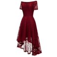 thumbnail image 3 of WEAIXIMIUNG Robes Tendance pour Invitées de Mariage pour Femmes Printemps 2024 Grande Taille Robe à Épaules Dénudées Asymétrique en A Robe de Cocktail de Mariage Rouge P, 3 of 4