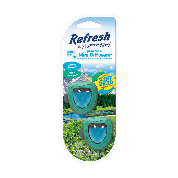 Assainisseur d’air Refresh Your Car! (parfum Fraîcheur alpine/Brise estivale, emballage de 2