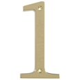 thumbnail image 1 of Hillman Group 843151 4 in. Brass Distinctions Zinc Die-Cast Flush Mount House Number - 1 -  3 Piece, 1 of 3