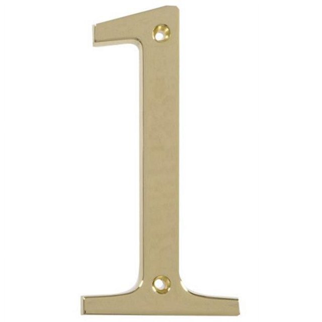Hillman Group 843151 4 in. Brass Distinctions Zinc Die-Cast Flush Mount House Number - 1 - 3 Piece