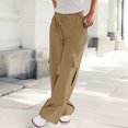 thumbnail image 1 of Tnhcen Women's Drawstring Low-Rise Cargo Pants - Multi-Pocket Stretch Workwear Relaxed Fit Casual Style Soft Lightweight Trousers, 1 of 5