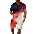 thumbnail image 1 of Chemise à Manches Longues pour Hommes Ensembles de Survêtements 2 Pcs Ensembles d'Été Mode Chemise Décontractée Manches Courtes et Shorts Ensemble Col Rabattu Chemises pour Hommes Manches Longues, 1 of 6