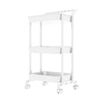 thumbnail image 2 of Aodebiao 3-Tier Rolling Utility Cart – Large Mobile Storage Shelf with Wheels, Adjustable Kitchen & Bathroom Organizer Rack for Snacks, Pantry, Shoes – Black/White, 2 of 6