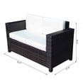 thumbnail image 3 of Outsunny Causeuse de Patio 2 Places Fauteuil de Luxe en Osier, Blanc Crème, 3 of 10