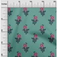 thumbnail image 1 of oneOone Georgette Viscose Fabric Leaves & Floral Block Decor Fabric Printed BTY 42 Inch Wide, 1 of 5