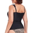 thumbnail image 4 of RELLECIGA Women's Bandeau Ruched Tankini Top Swimsuits, 4 of 6