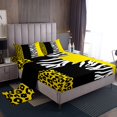 thumbnail image 1 of Erosebridal Yellow Cheetah Print Bed Sheets Set King Size, Rustic Animals Bed Sheets King, Zebra Room Decor,, 1 of 7
