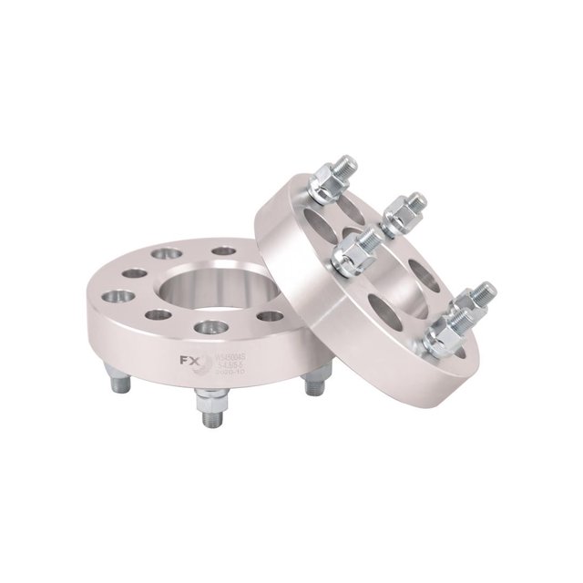 FX Wheels Wheel; Adaptateur Wheel W545004S FX 1/2 x 20 Goujons de Taille de Filetage; Épaisseur 1-1/4 Pouce; Couleur Argent; Aluminium 6061-T6; 10 Écrous de Siège Conique à Extrémité Ouverte