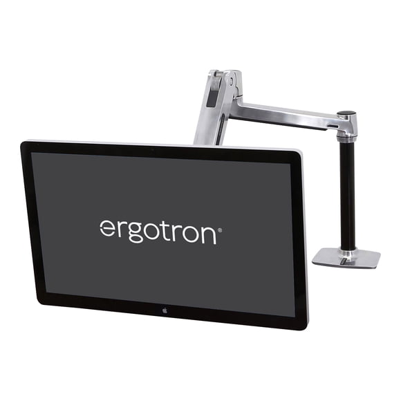Ergotron LX - Mounting kit (extender arm, pole, VESA adapter, sit-stand arm, desk clamp base, grommet-mount base) - for LCD display - aluminum - polished aluminum - screen size: up to 42" - desk-mountable