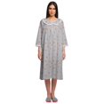 thumbnail image 1 of Moomaya Chemise de Nuit en Coton pour Femmes Imprimée à Col Rond avec Patte de Boutonnage, 1 of 6