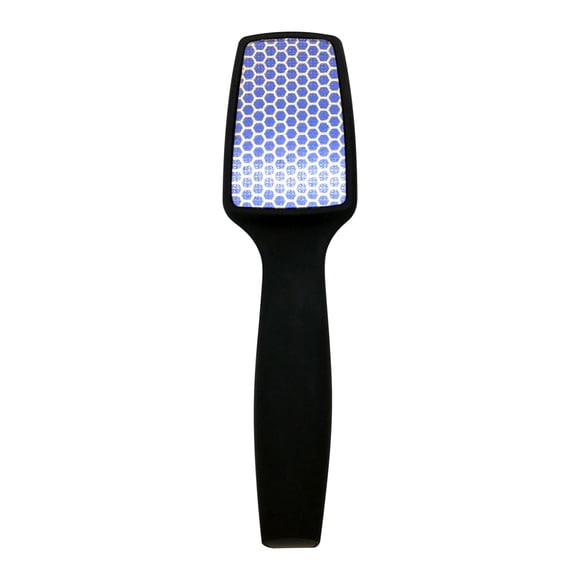 Glass Foot File Pedicure File for Callus Removal, Portable Handheld Foot Scraper, 8.46 in x 2.17 in, ABS + Glass Construction, Black
