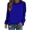 thumbnail image 1 of Yuyuzo 2025 Automne Chandail Sport Uni pour Femme Décontracté Ample à Col Rond Raglan à Manches Longues Chandail Tunique Hauts Bleu A2, 1 of 5