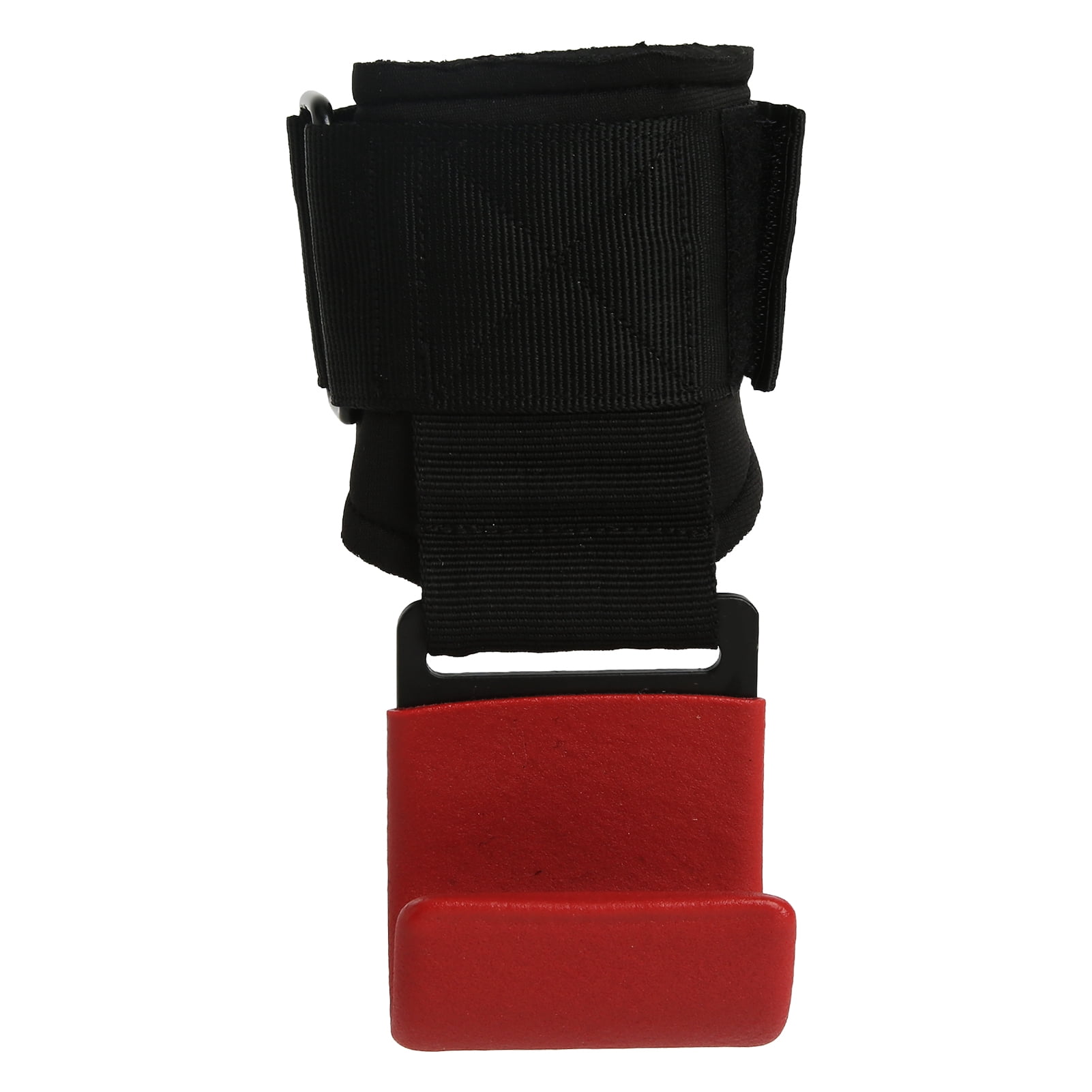 Poignée de Levage de Poids, Crochet en Acier Antidérapant, Prise de Levage Robuste, Protection des Paumes, Coussinet SBR pour Entraînement Rouge,Noir