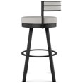 thumbnail image 3 of Amisco Browser 30 in. Swivel Bar Stool - Light Grey Polyester / Black Metal, 3 of 9