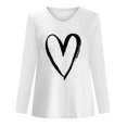 thumbnail image 4 of Pompotops T-Shirt à Manches Longues à Col en V Imprimé Décontracté pour Femmes, Chandail, Hauts, Liquidation, 4 of 4