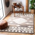 thumbnail image 2 of SAFAVIEH Amsterdam Collection 3' Round Terracotta / Multi AMS108D Moroccan Boho Non-Shedding Dining Room Entryway Foyer Living Room Bedroom Area Rug, 2 of 4