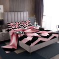 thumbnail image 1 of Erosebridal Princess Bow Bed Sheets Set Queen Size, Chic Diamond Bed Sheets Queen, Pink Wave Line Decor,, 1 of 7