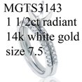 thumbnail image 1 of Commande Personnalisée MGTS3143 avec Centre radiant CE 1 1/2ct Or Blanc 14k Taille 7.5, 1 of 1