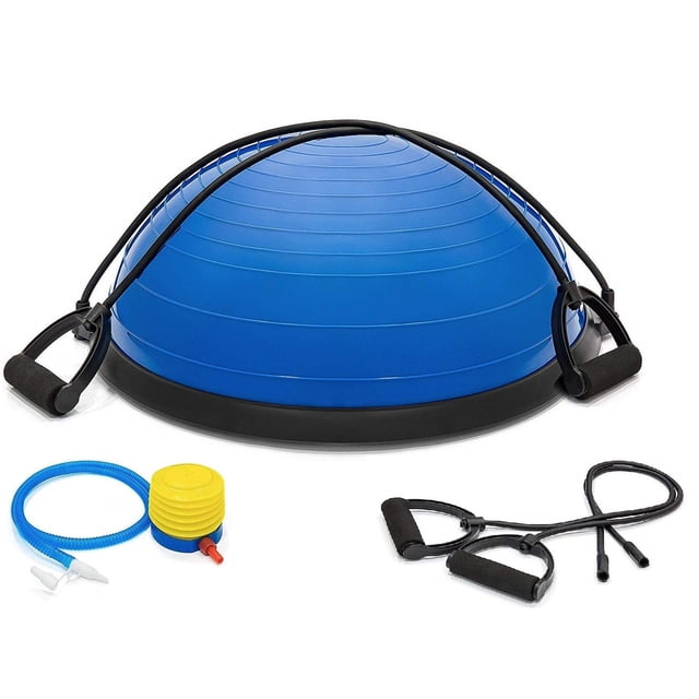X Factor 23 Inch Yoga Balance Ball Trainer with 2 Resistance Bands for Yoga Fitness Strength Exercise Workout