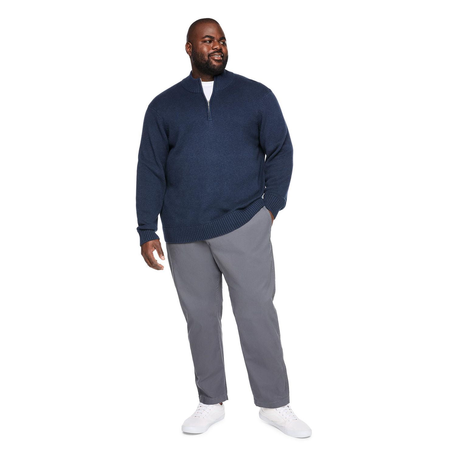 George Big Men's Quarter Zip Sweater