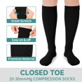 thumbnail image 3 of MesaSe 2 Paires Bas de Compression Graduée Hauteur Genou 20-30 mmhg Bas de Compression à Bout Fermé pour Femmes et Hommes (Beige+noir), 3 of 7